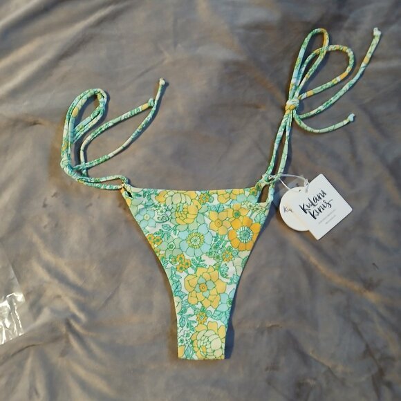 Kulani Kinis Other - Kulani Kinis Women's Ocean Child Retro Print Bikini Bottom NWT SZ L